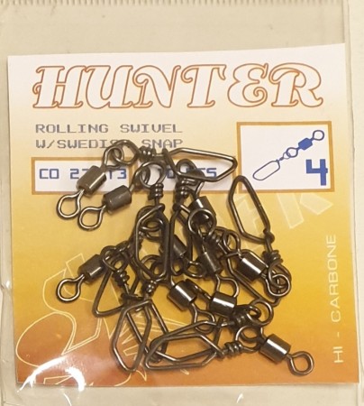 HUNTER Rolling Swivel BN with clasp 4# 10stk