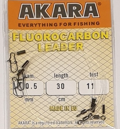 AKARA Fluorcarbon Leader 3pk 30cm 0,50mm